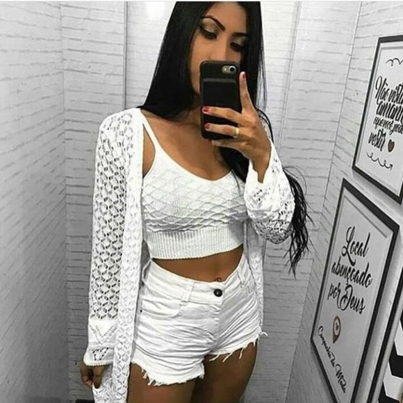 Made in Brazil | Crochet Top + Duster Set M 2-6 - Picture 6 of 6